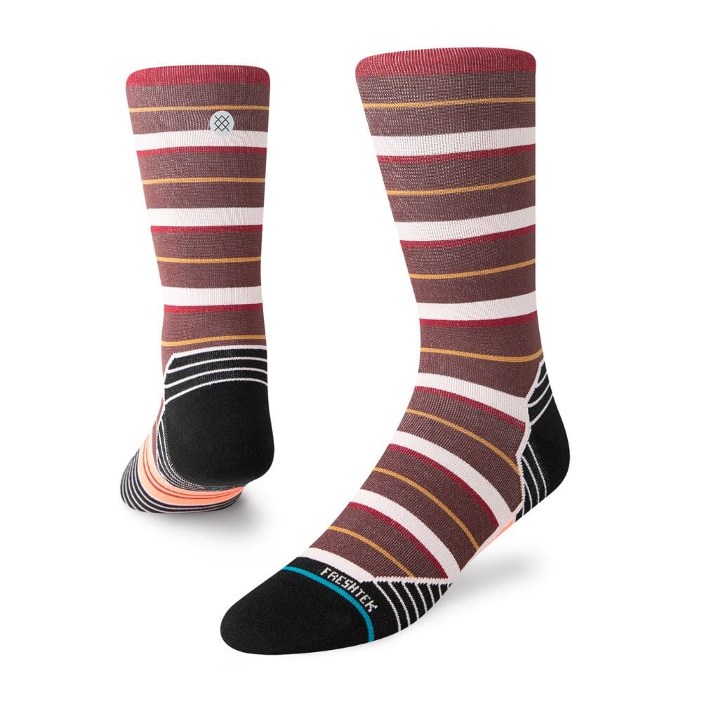 Calzini Da Uomo Stance Crew Run Light - Tecnologia Feel360, Antiodore, Traspiranti, Grigio, Taglia Unica