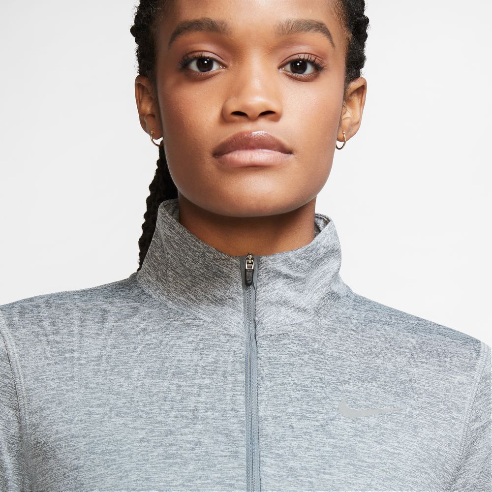 Nike Women's Element 1/2-Zip Running Top - BlackToe Running#colour_smoke-grey-lt-smoke-grey-reflective-silver