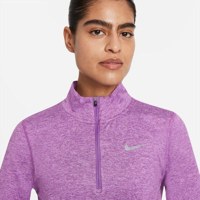 Nike Women's Element 1/2-Zip Running Top -BlackToe Running#colour_fuchsia-glow