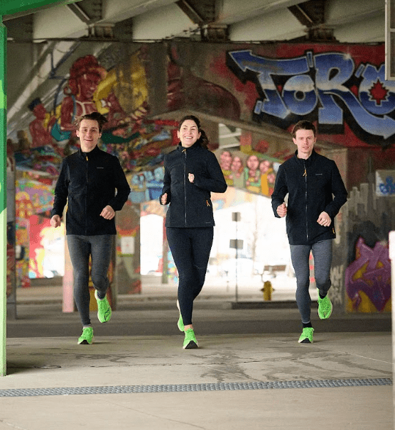 Runner in Saucony racing shoes at the Chilly Half Marathon