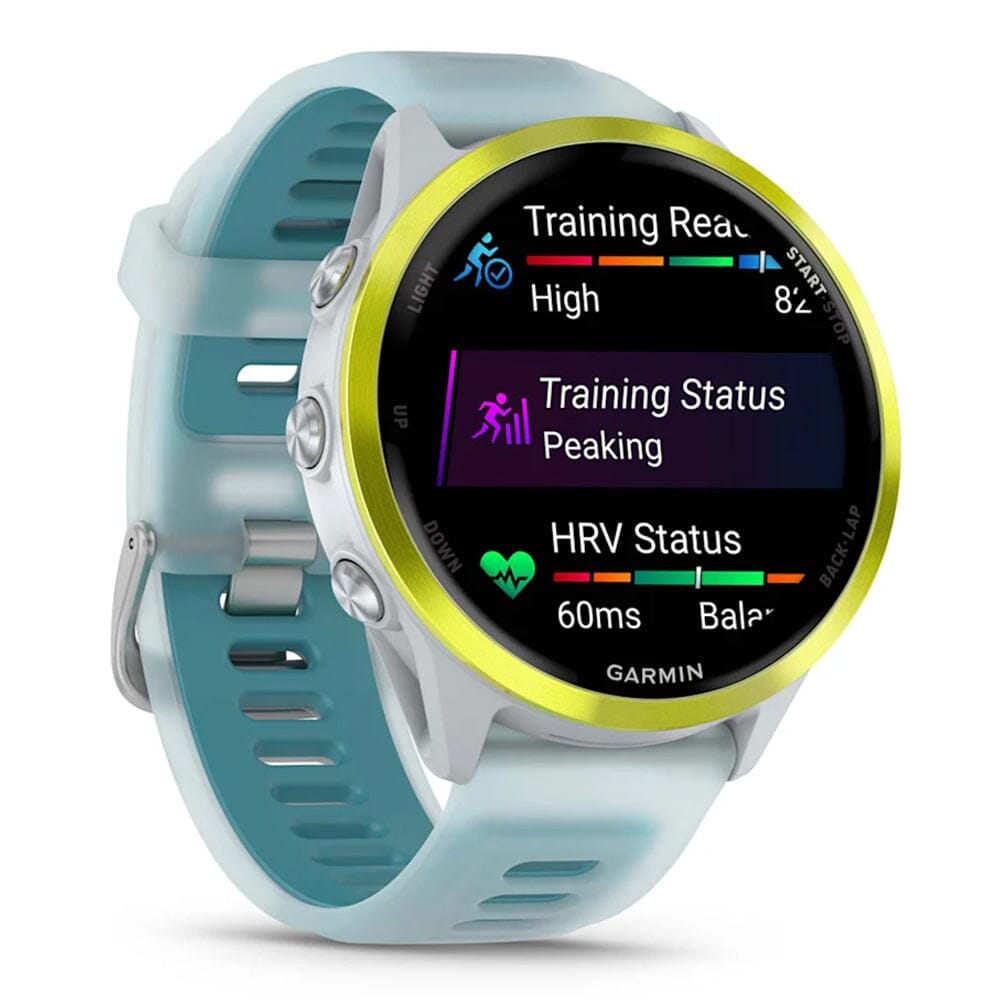 Garmin Forerunner 570 - BlackToe Running#colour_amp-yellow-aluminum-case-turquoise-band