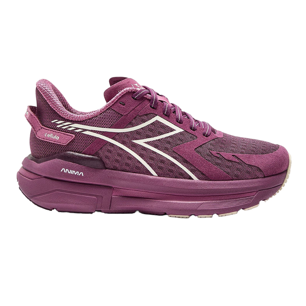 Diadora Women's Cellula - BlackToe Running#colour_red-violet-whisper-white