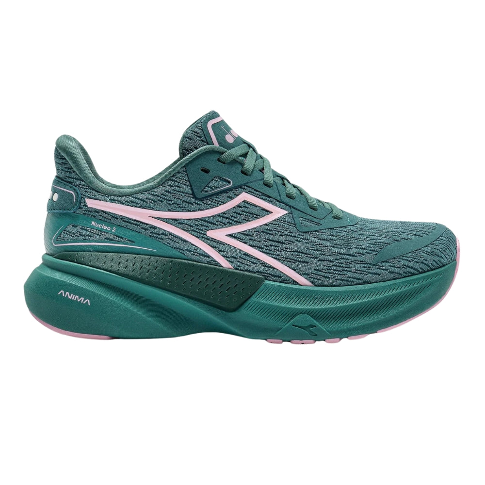 Diadora Women's Nucleo 2 - BlackToe Running#colour_deep-jungle-sweet-dreams
