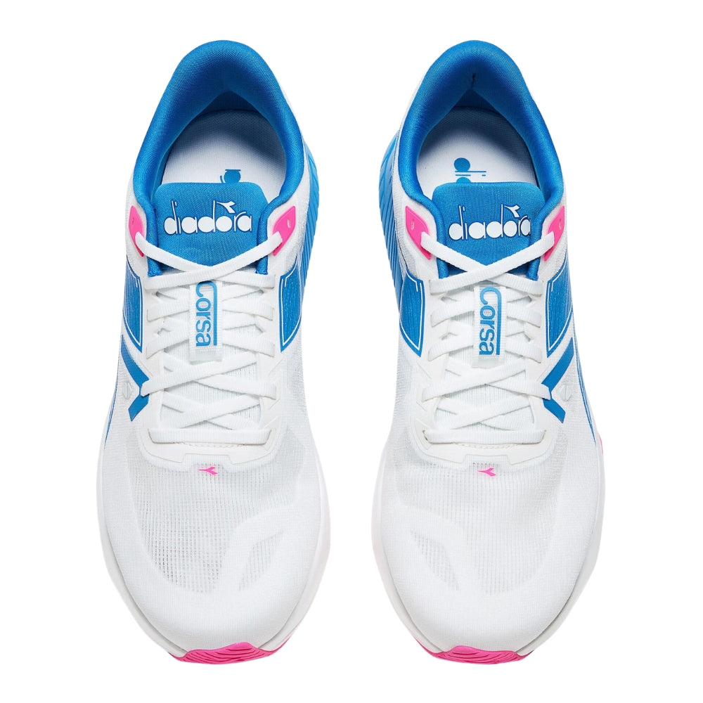 Diadora Men's Corsa - BlackToe Running#colour_lucent-white-mediterranian-pink-flow