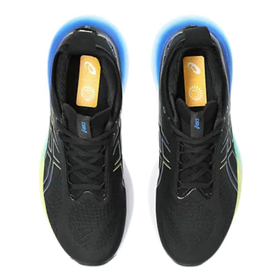 Asics Men's Gel-Nimbus 25 Men's Shoes - BlackToe Running#colour_black-glow-yellow-blue