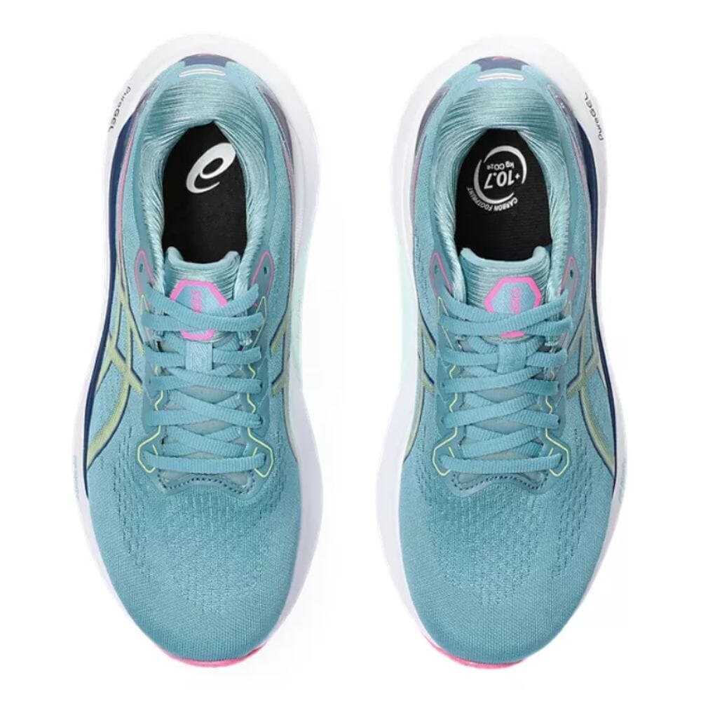 Asics Women's Gel-Kayano 30 Women's Shoes - BlackToe Running#colour_gris-blue-lime-green