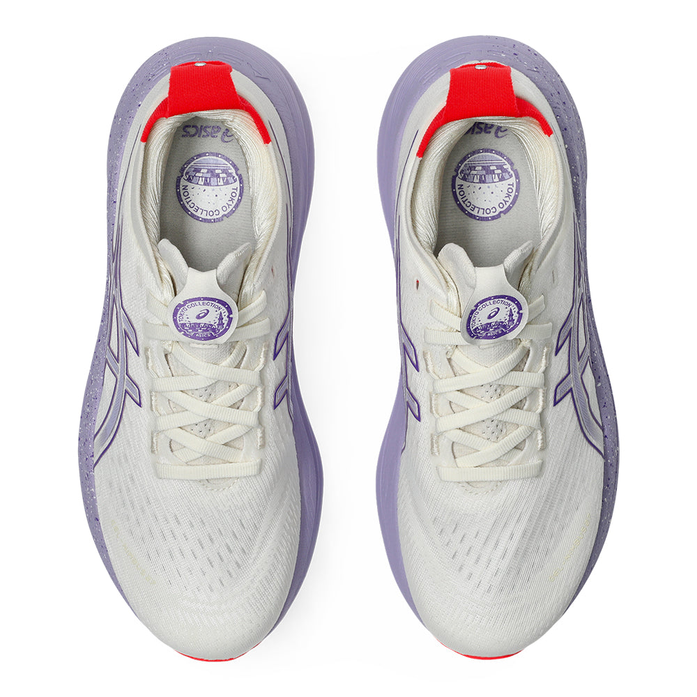 Asics Women's Gel-Nimbus 27 Tokyo - BlackToe Running#colour_cream-edo-purple