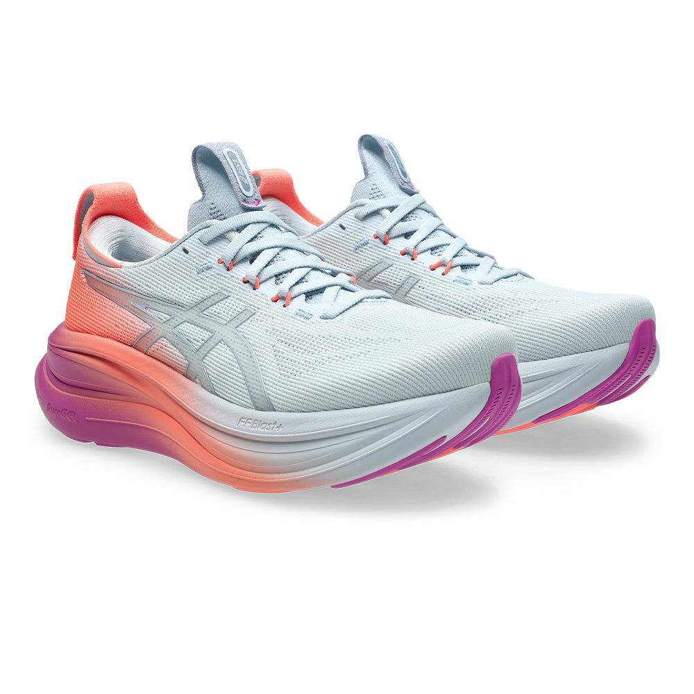 Asics Women's Gel-Nimbus 28 Sunny Sizzle - BlackToe Running#colour_sky-digital-sakura