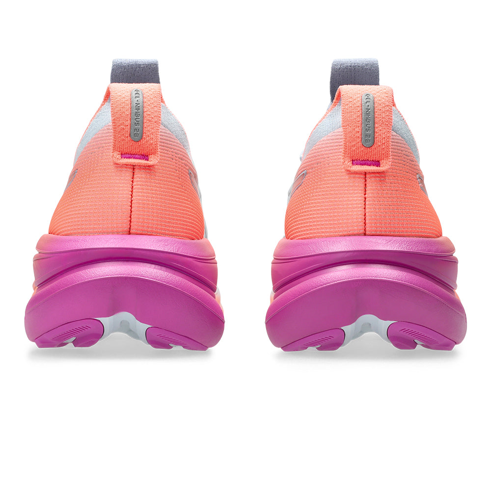 Asics Women's Gel-Nimbus 28 Sunny Sizzle - BlackToe Running#colour_sky-digital-sakura