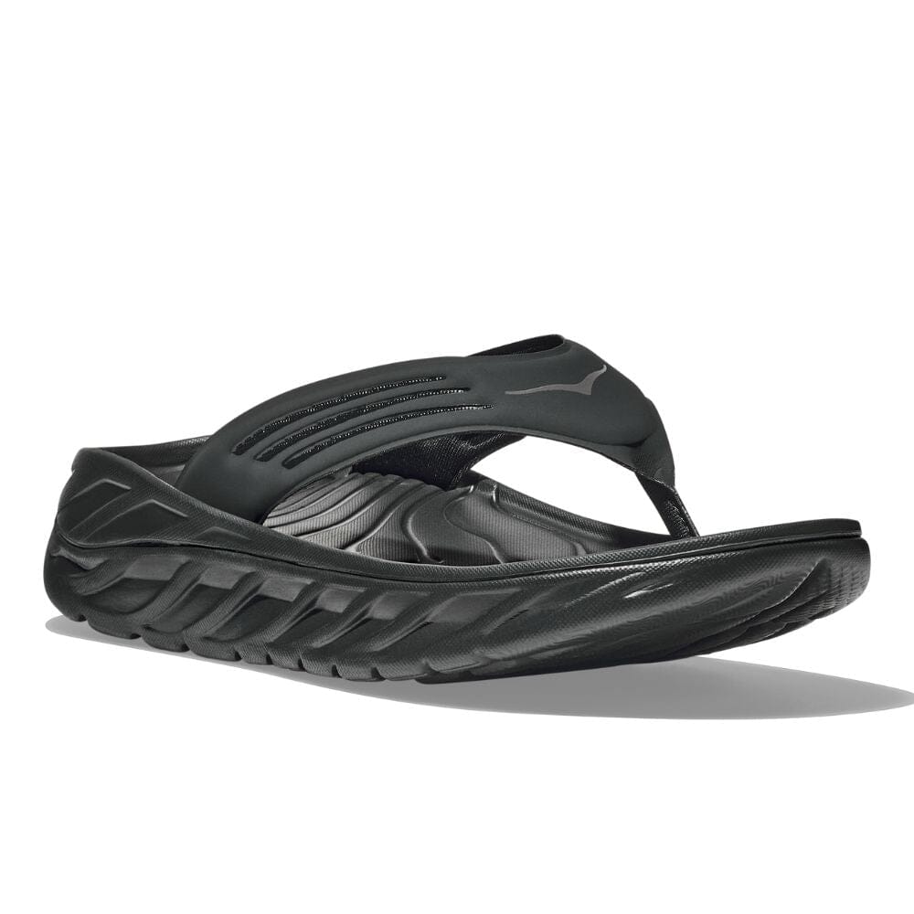 Hoka Men's Ora Recovery Flip - BlackToe Running#colour_black-dark-gull-gray