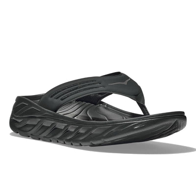 Hoka Men's Ora Recovery Flip - BlackToe Running#colour_black-dark-gull-gray