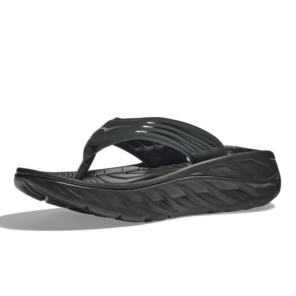 Hoka Men's Ora Recovery Flip - BlackToe Running#colour_black-dark-gull-gray