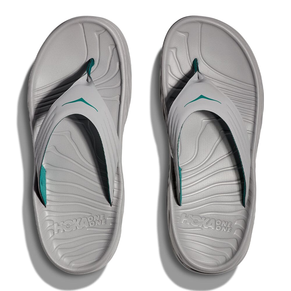 Hoka Men's Ora Recovery Flip - BlackToe Running#colour_stellar-grey-oceanic