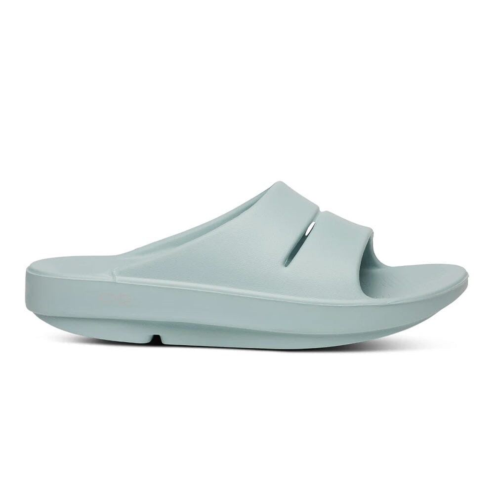 Oofos Ooahh Slide Sandal - BlackToe Running#colour_mist