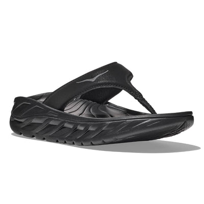 Hoka Women's Ora Recovery Flip - BlackToe Running#colour_black-dark-gull-gray