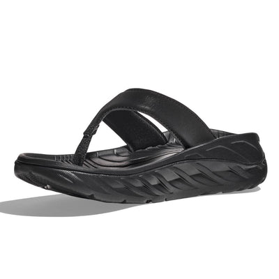 Hoka Women's Ora Recovery Flip - BlackToe Running#colour_black-dark-gull-gray