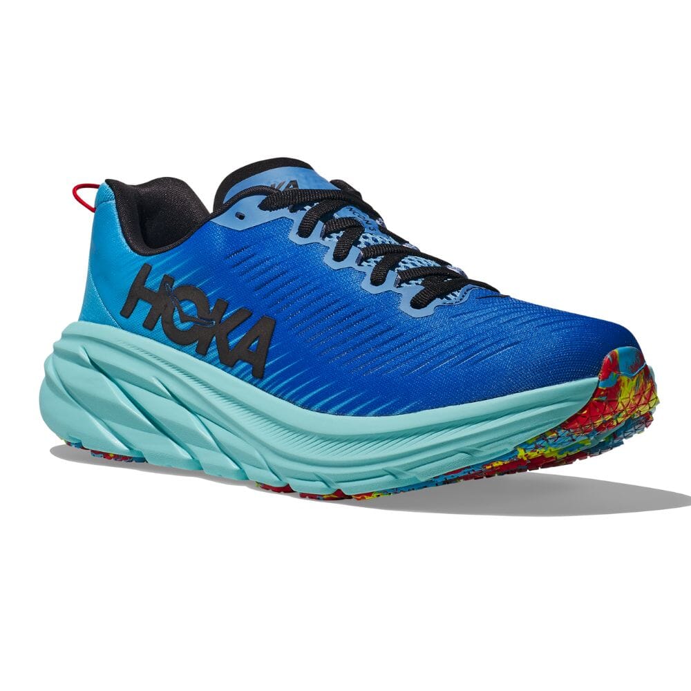 Hoka One One Men's Rincon 3 Men's Shoes - BlackToe Running#colour_virtual-blue-swim-day