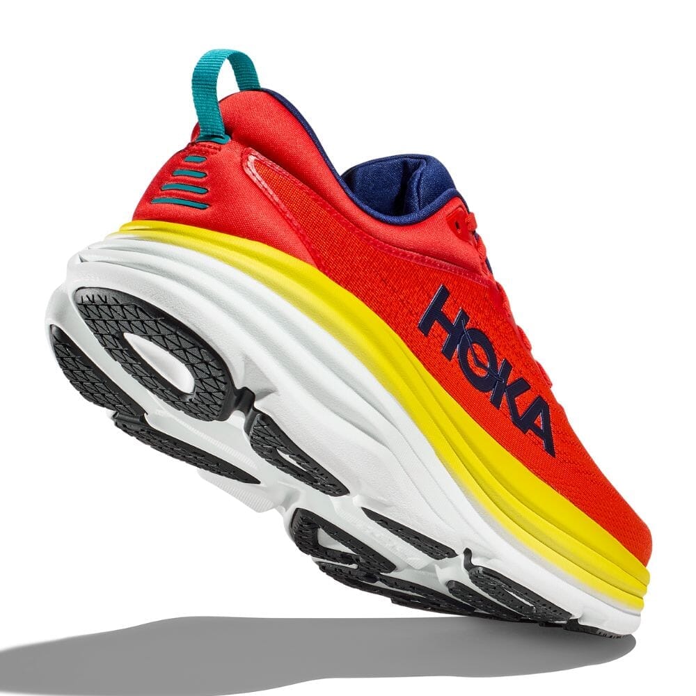 Hoka One One Men's Bondi 8 - BlackToe Running#colour_red-alert-flame