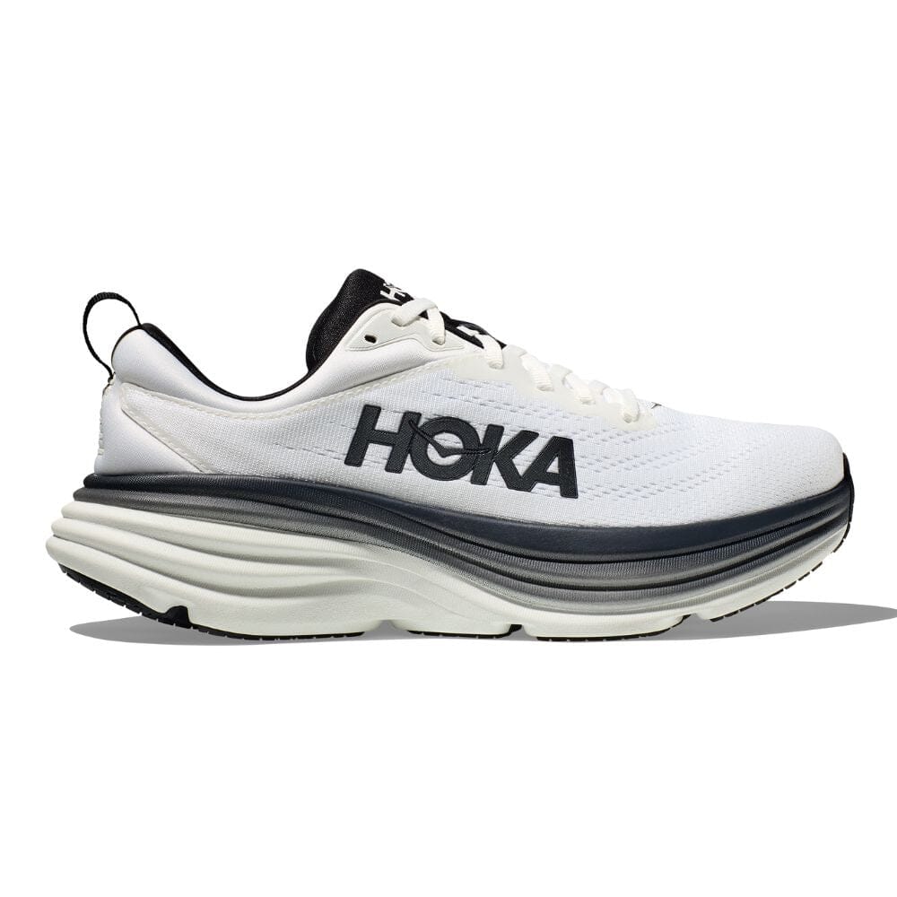 Hoka One One Men's Bondi 8 - BlackToe Running#colour_white-white-black