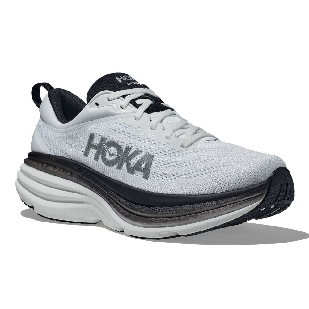 Hoka One One Men's Bondi 8 - BlackToe Running#colour_white-white-black