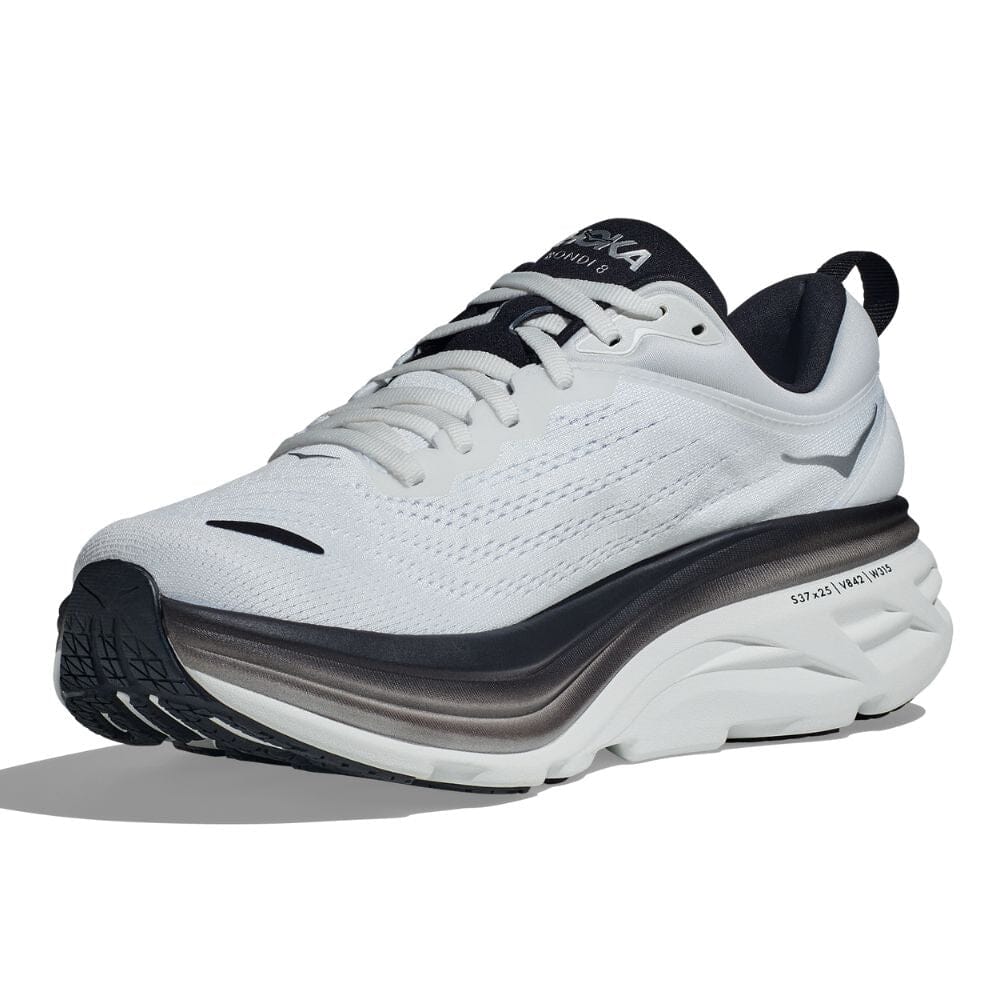 Hoka One One Men's Bondi 8 - BlackToe Running#colour_white-white-black