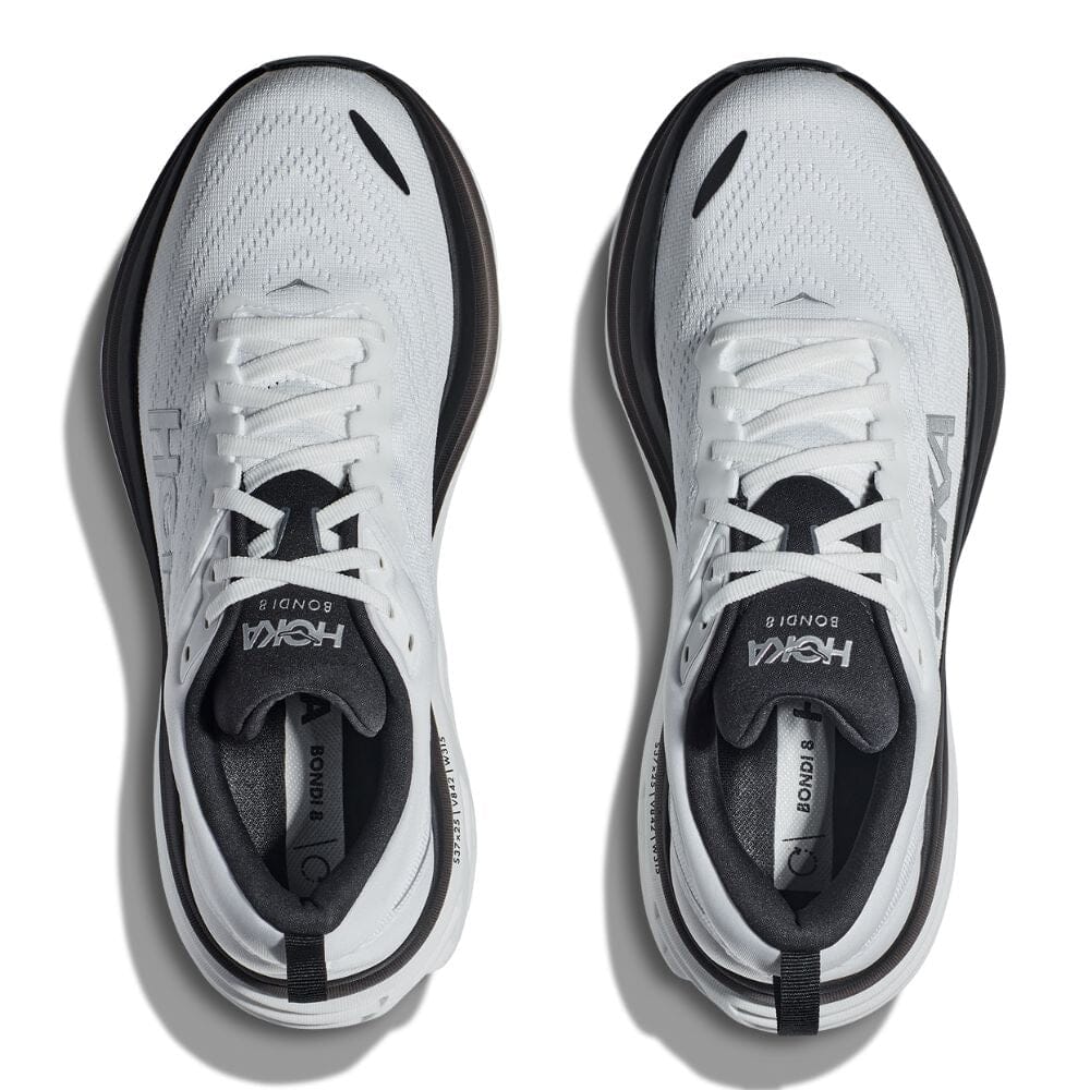 Hoka One One Men's Bondi 8 - BlackToe Running#colour_white-white-black
