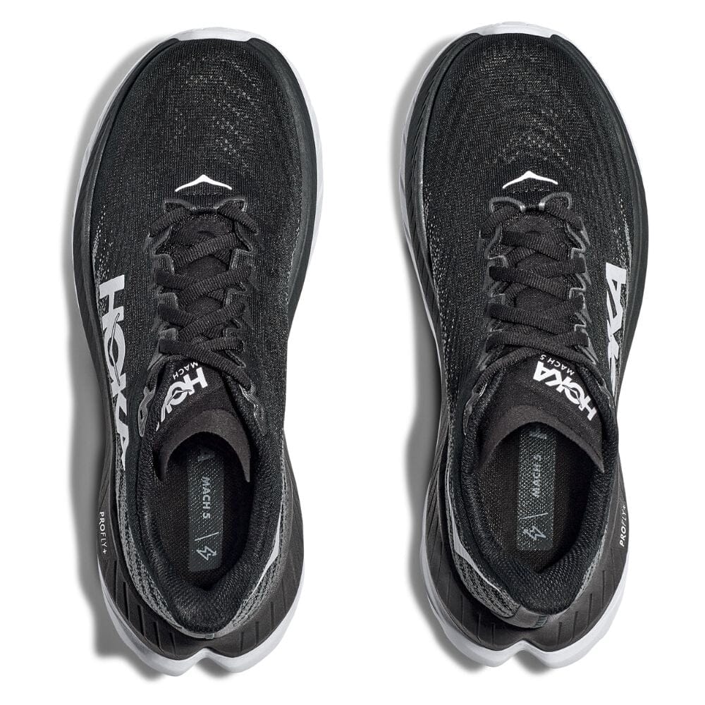 Hoka Women's Mach 5 - Black & Castlerock Women's Shoes - BlackToe Running#colour_black-castlerock