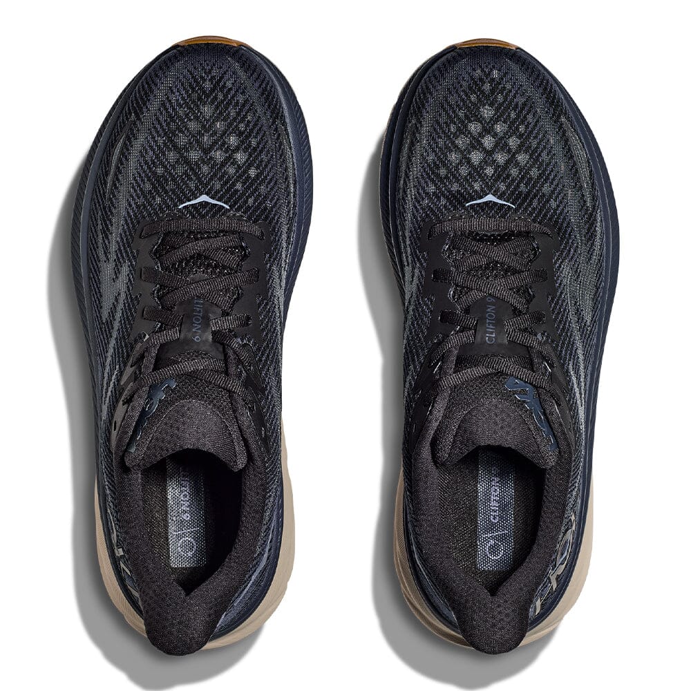 Hoka Men's Clifton 9 - BlackToe Running#colour_black-varsity-navy