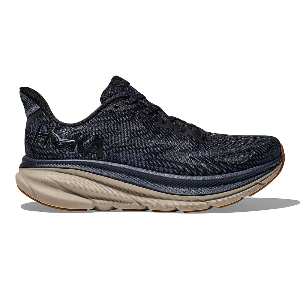 Hoka Men's Clifton 9 - BlackToe Running#colour_black-varsity-navy