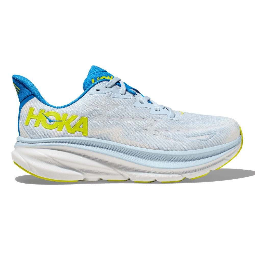 Hoka Men's Clifton 9 Men's Shoes - BlackToe Running#colour_ice-water-evening-primrose