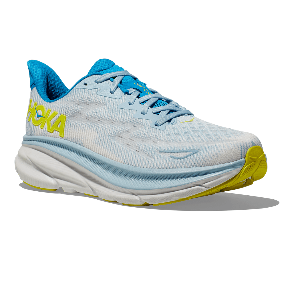 Hoka Men's Clifton 9 Men's Shoes - BlackToe Running#colour_ice-water-evening-primrose