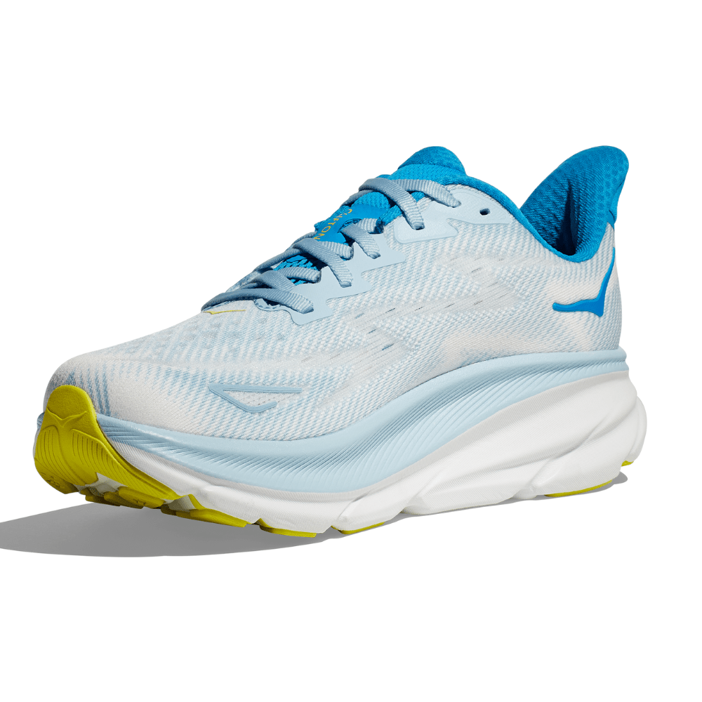 Hoka Men's Clifton 9 Men's Shoes - BlackToe Running#colour_ice-water-evening-primrose