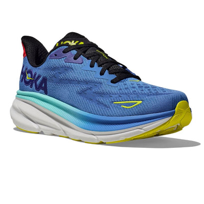 Hoka Men's Clifton 9 Men's Shoes - BlackToe Running#colour_virtual-blue-cerise