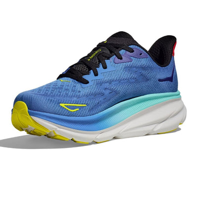 Hoka Men's Clifton 9 Men's Shoes - BlackToe Running#colour_virtual-blue-cerise