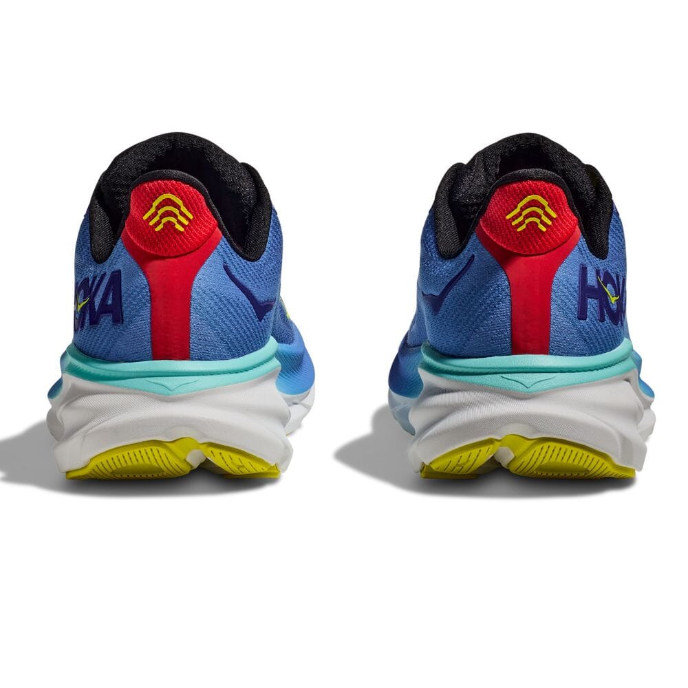 Hoka Men's Clifton 9 Men's Shoes - BlackToe Running#colour_virtual-blue-cerise