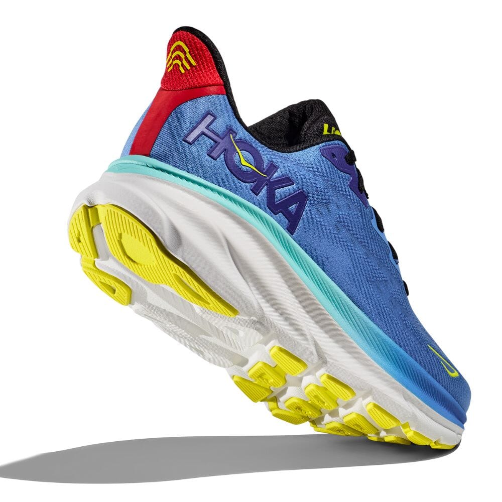 Hoka Men's Clifton 9 Men's Shoes - BlackToe Running#colour_virtual-blue-cerise
