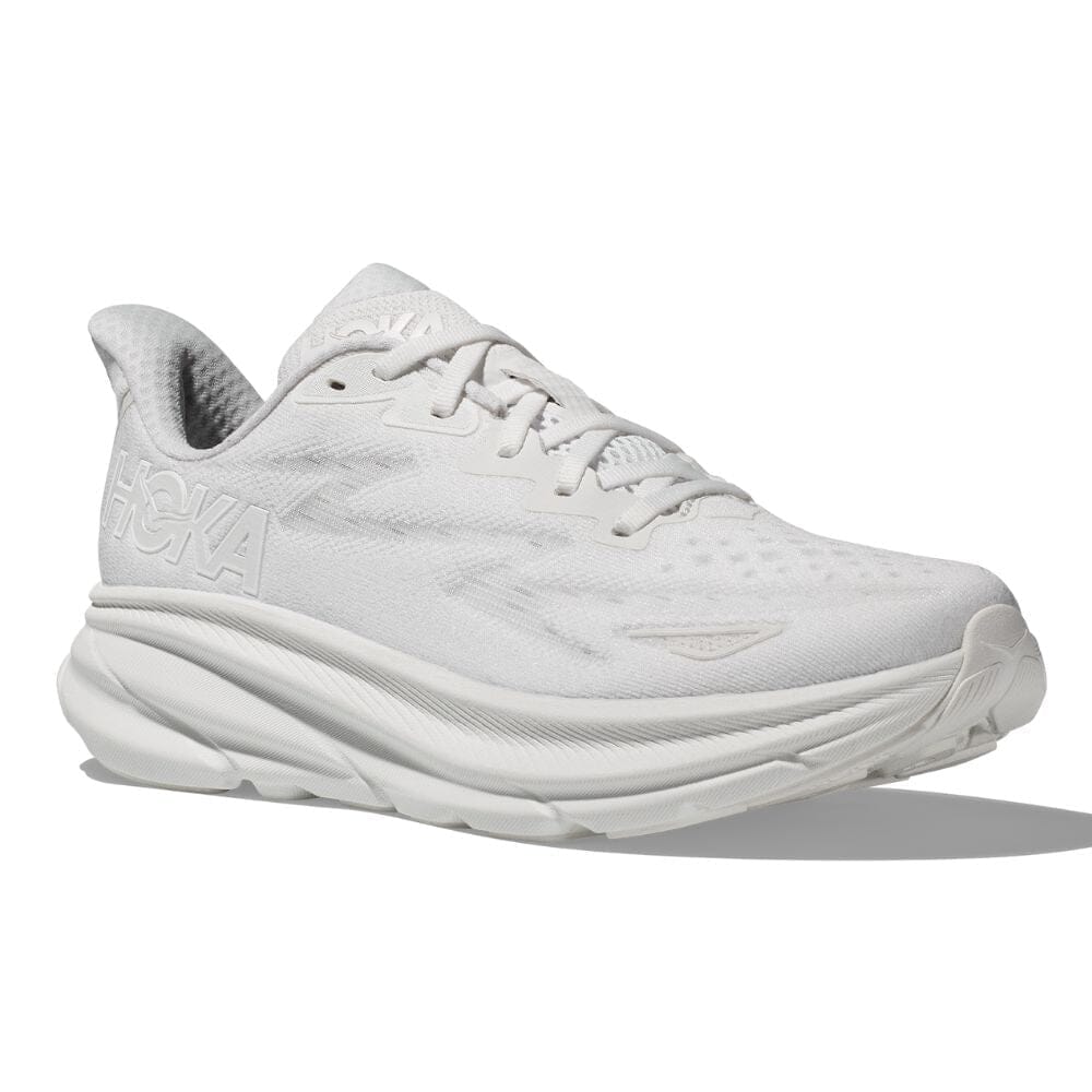 Hoka Men's Clifton 9 Men's Shoes - BlackToe Running#colour_white-white