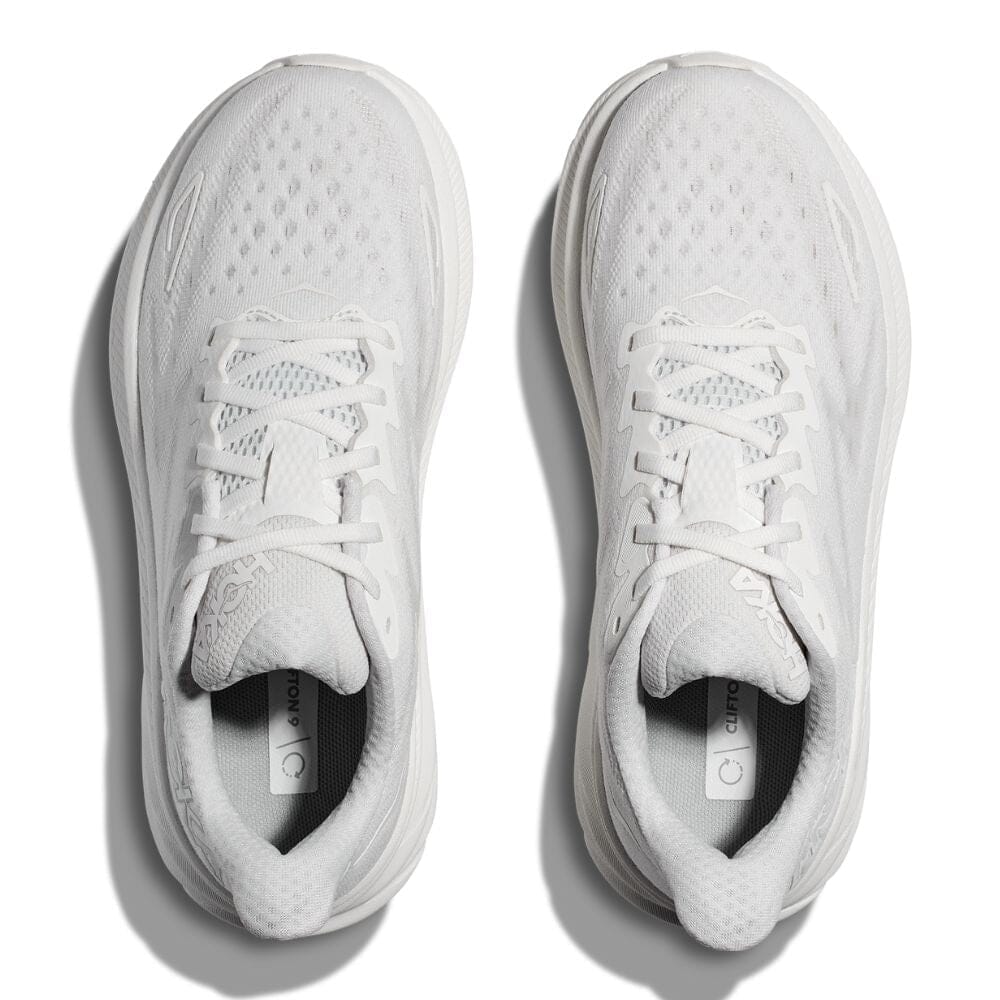 Hoka Men's Clifton 9 Men's Shoes - BlackToe Running#colour_white-white