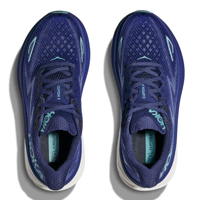 Hoka Women's Clifton 9 Women's Shoes - BlackToe Running#colour_bellwether-blue-evening-sky