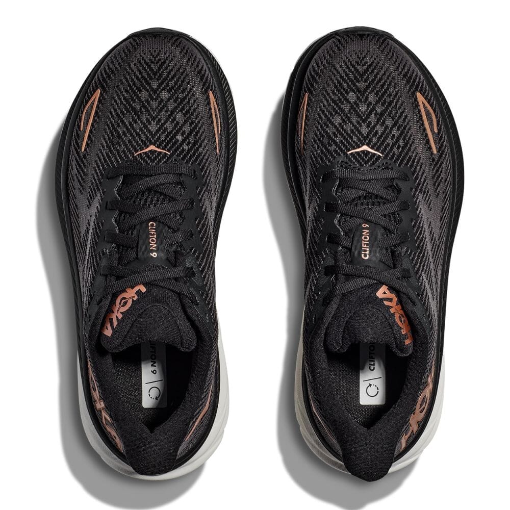 Hoka Women's Clifton 9 Women's Shoes - BlackToe Running#colour_black-copper