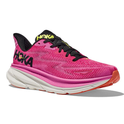Hoka Women's Clifton 9 Women's Shoes - BlackToe Running#colour_raspberry-strawberry