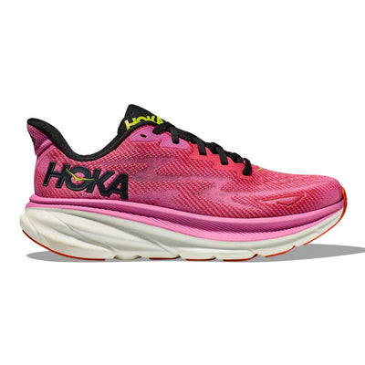 Hoka Women's Clifton 9 Women's Shoes - BlackToe Running#colour_raspberry-strawberry