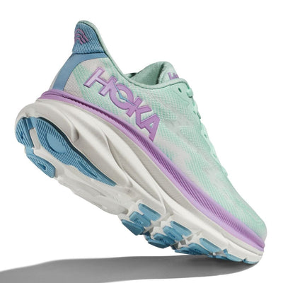 Hoka Women's Clifton 9 Women's Shoes - BlackToe Running#colour_sunlit-ocean-lilac-mist