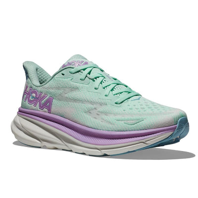 Hoka Women's Clifton 9 Women's Shoes - BlackToe Running#colour_sunlit-ocean-lilac-mist