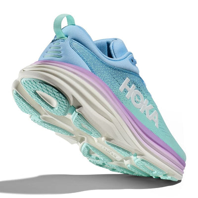 Hoka Women's Bondi 8 Women's Shoes - BlackToe Running#colour_airy-blue-sunlit-ocean