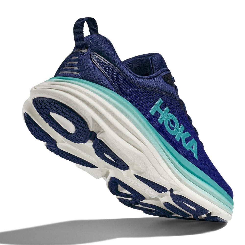 Hoka Women's Bondi 8 Women's Shoes - BlackToe Running#colour_bellwether-blue-evening-sky