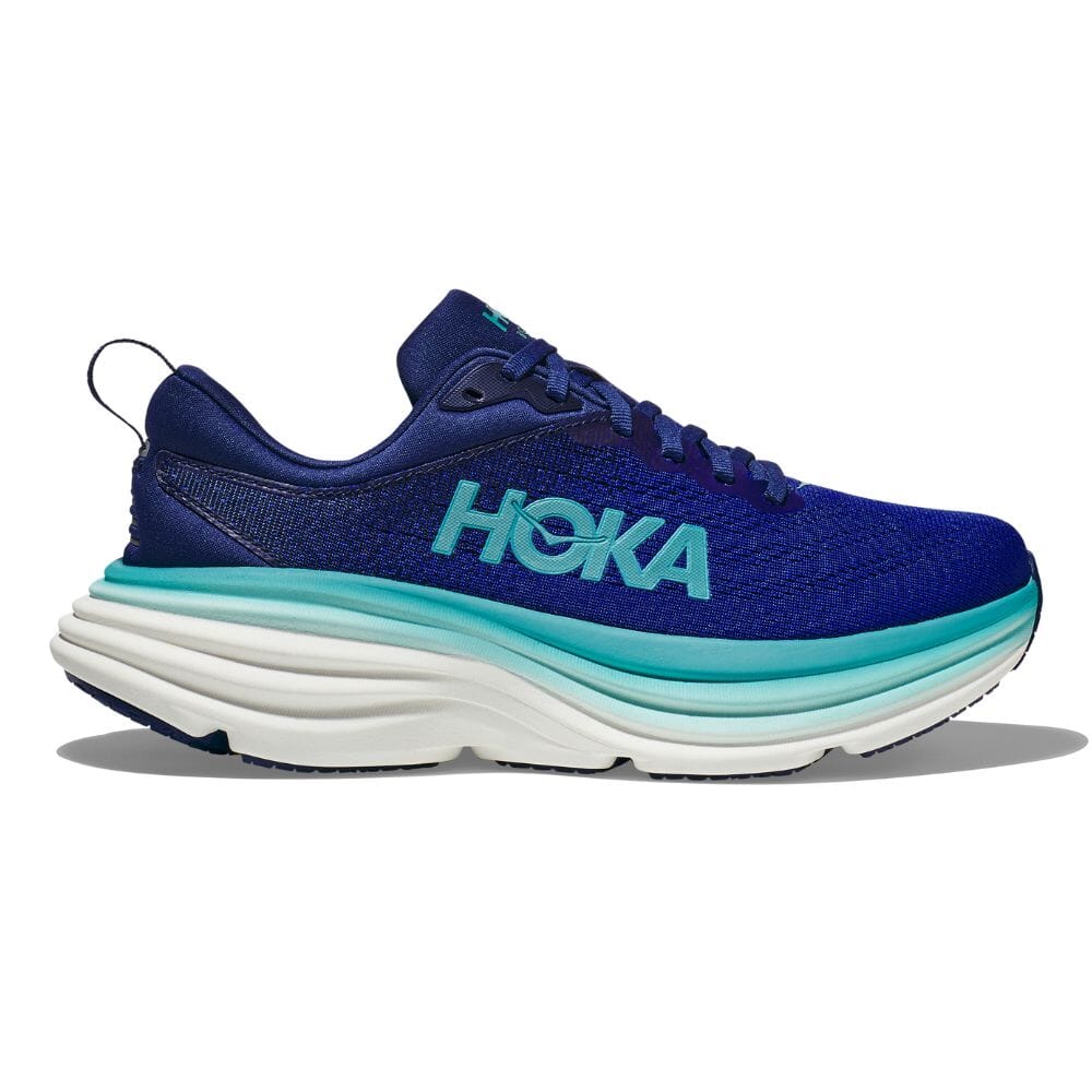 Hoka Women's Bondi 8 Women's Shoes - BlackToe Running#colour_bellwether-blue-evening-sky