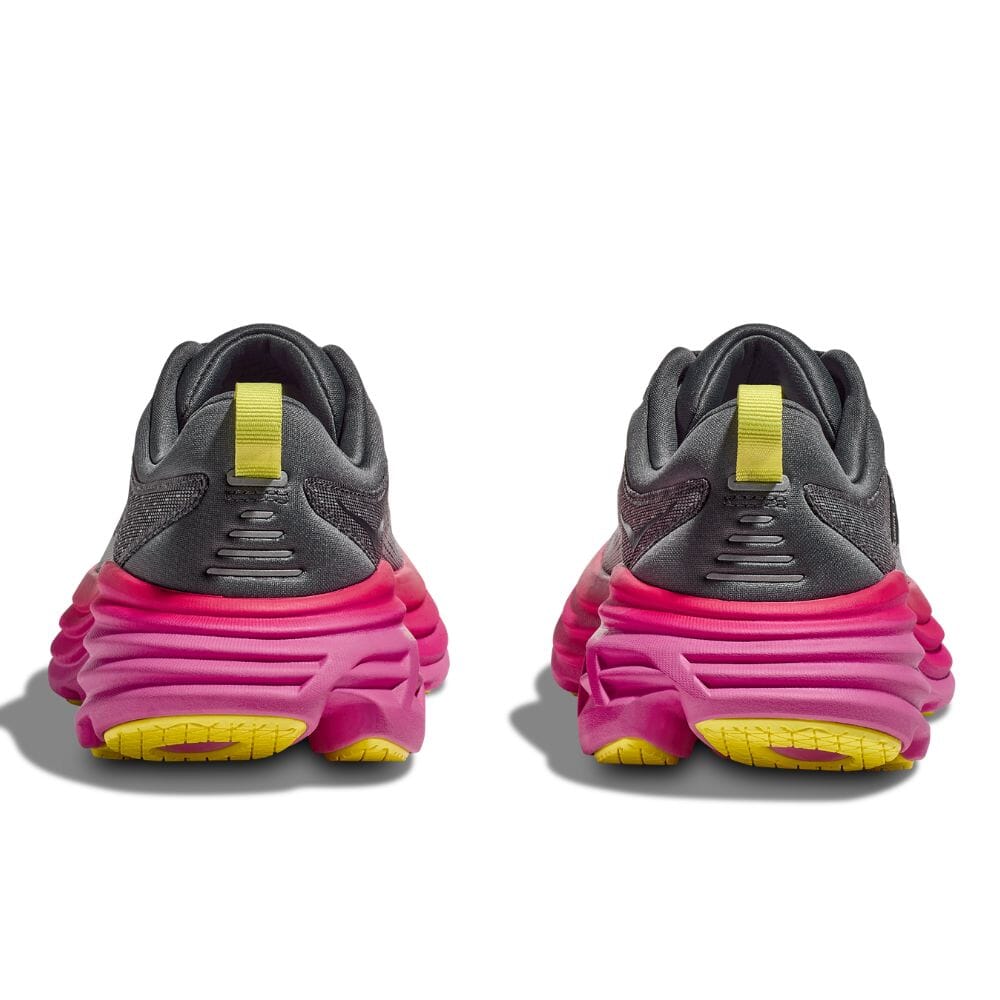 Hoka Women's Bondi 8 Women's Shoes - BlackToe Running#colour_castlerock-strawberry