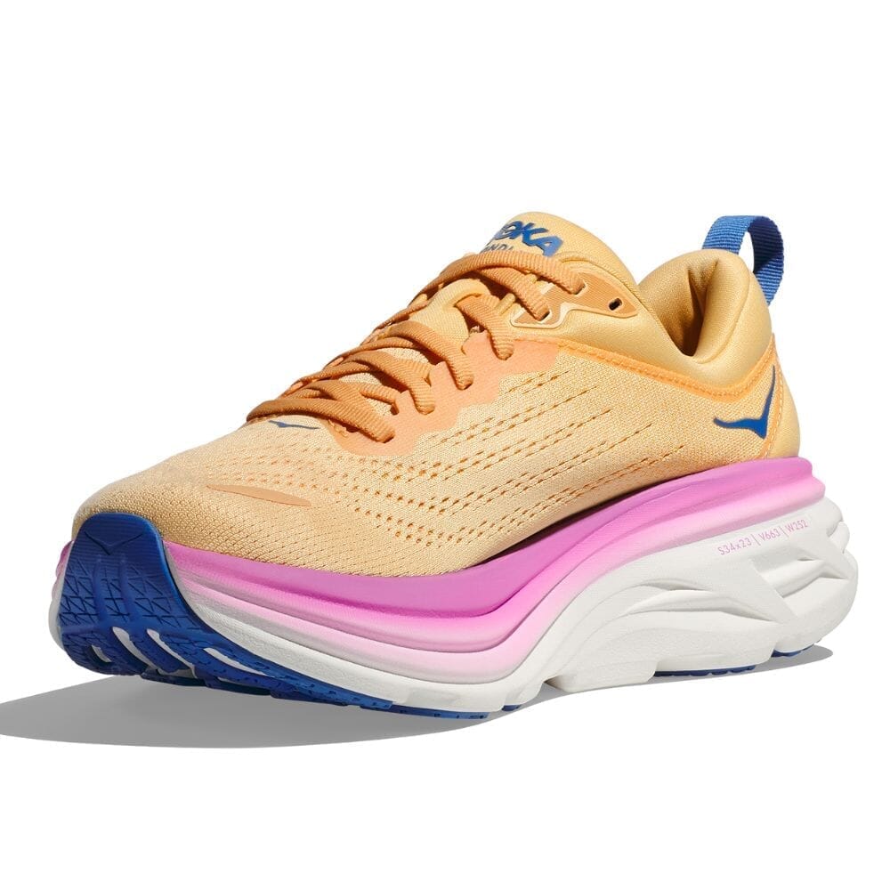 Hoka Women's Bondi 8 Women's Shoes - BlackToe Running#colour_impala-cyclamen