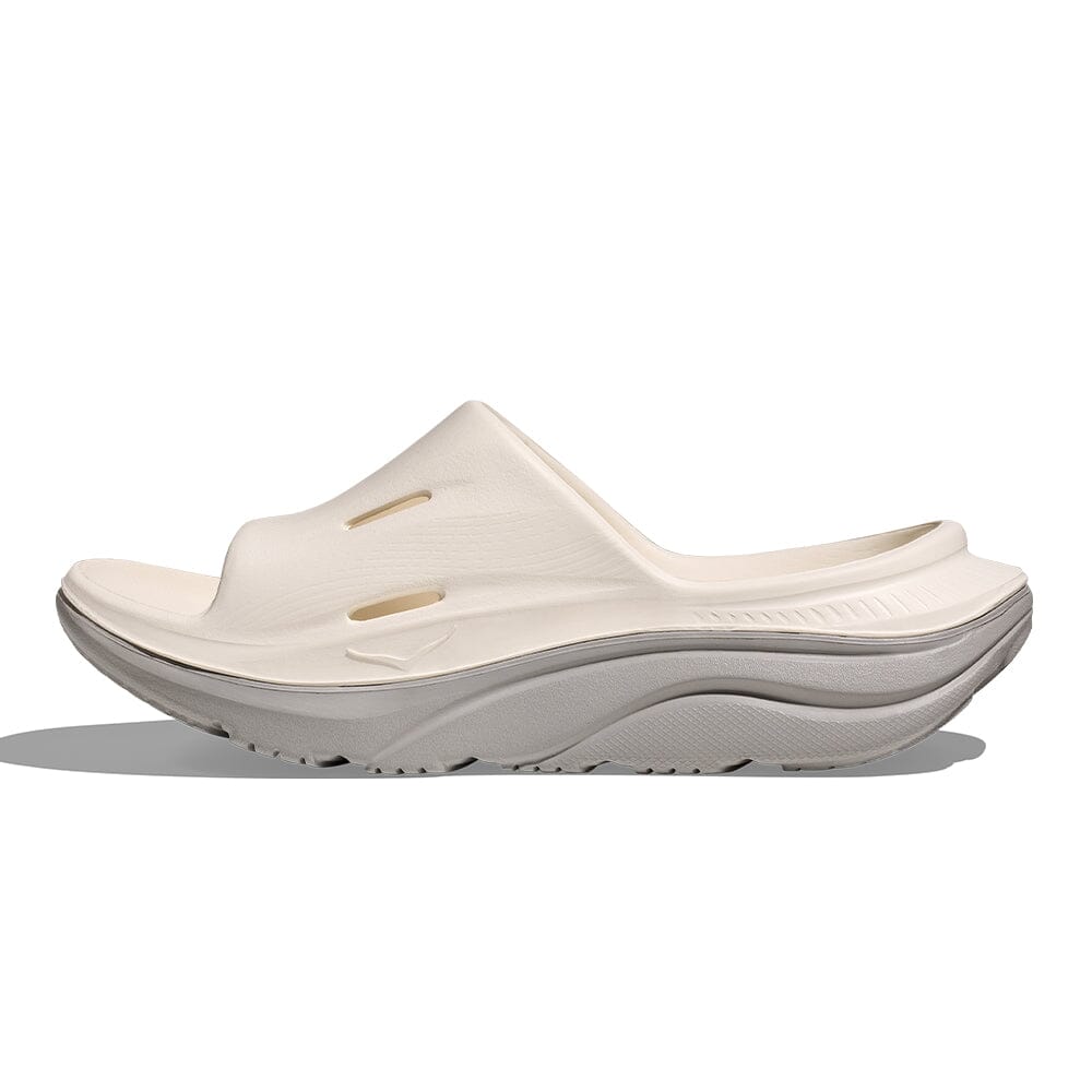 Hoka Ora Recovery Slide 3 - Alabaster & Stardust - BlackToe Running#colour_alabaster-stardust